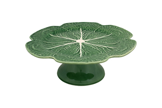 Bordallo Pinheiro Cabbage Cake Stand | Green 12in