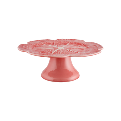 Bordallo Pinheiro Pink Cabbage Cake Stand | 12in