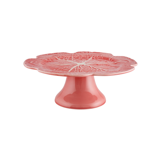 Bordallo Pinheiro Pink Cabbage Cake Stand | 12in