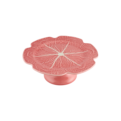 Bordallo Pinheiro Pink Cabbage Cake Stand | 12in