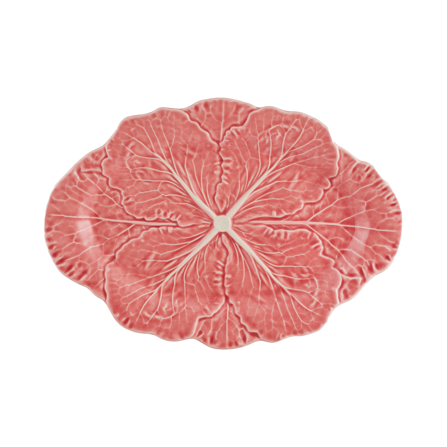 Bordallo Pinheiro Pink Cabbage Oval Platter | 15in
