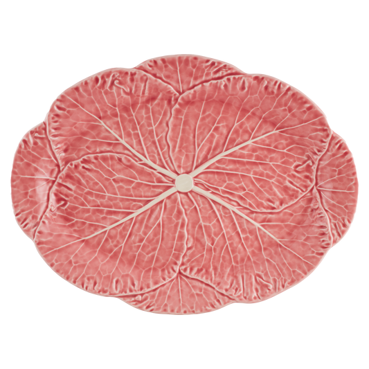Bordallo Pinheiro Pink Cabbage Oval Platter | 17in
