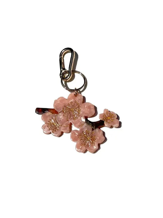 Hand Painted Keychain | Cherry Blossom