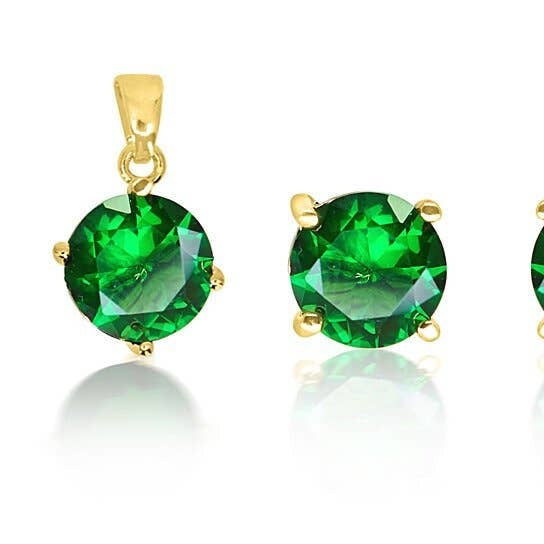 Green Earrings & Pendant Set