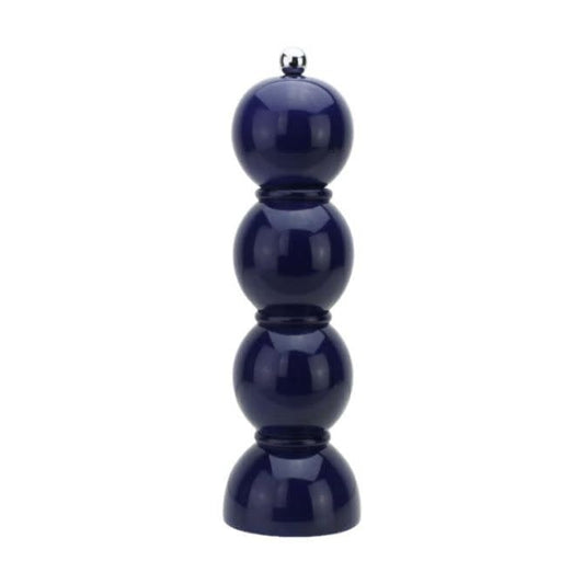Bobbin Wood Lacquer Salt or Pepper Mill Grinder | 9.5in Navy Blue
