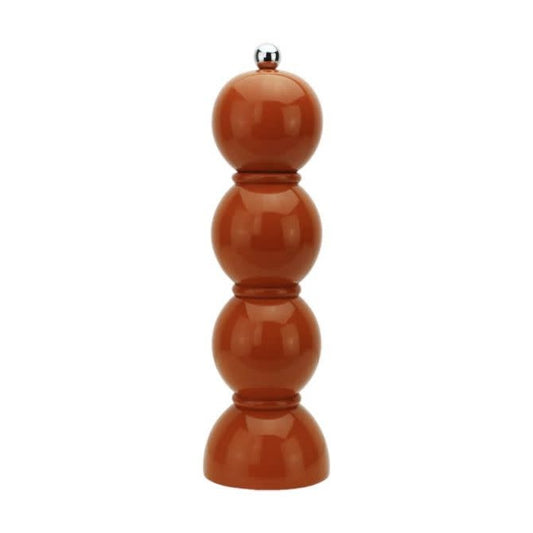 Bobbin Wood Lacquer Salt or Pepper Mill Grinder | 9.5in Orange