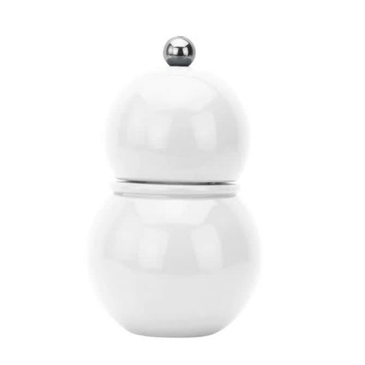 Chubbie Wood Lacquer Salt or Pepper Mill Grinder | 4.75in White
