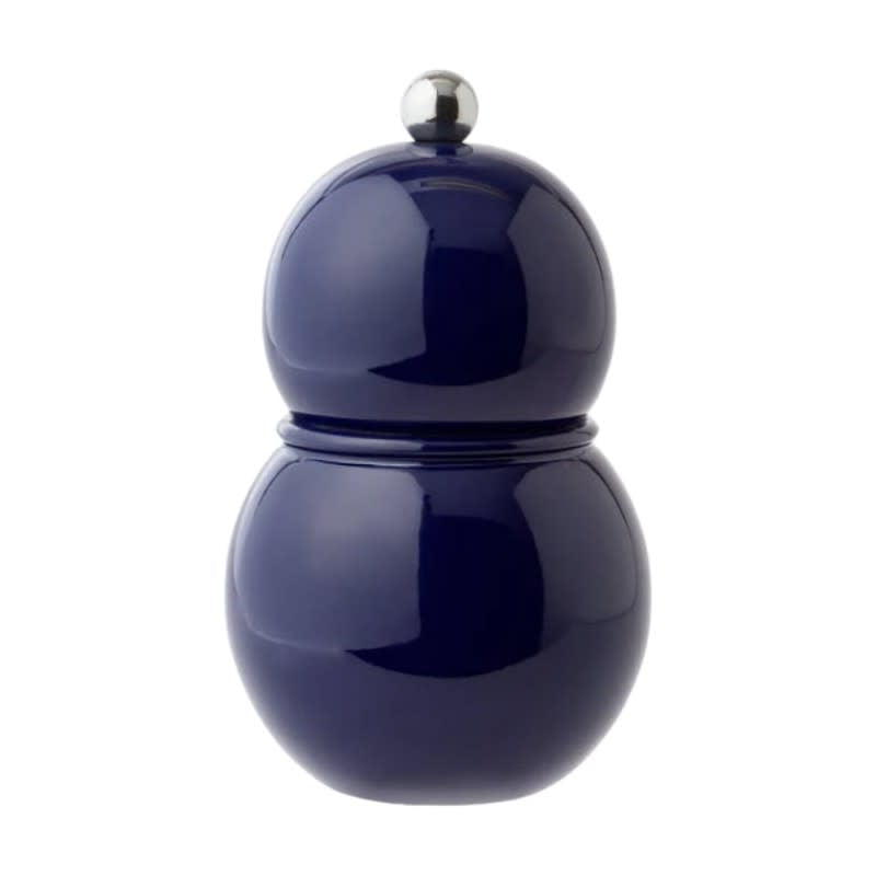 Chubbie Wood Lacquer Salt or Pepper Mill Grinder | 4.75in Navy Blue