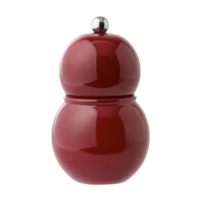 Chubbie Wood Lacquer Salt or Pepper Mill Grinder | 4.75in Cherry Red