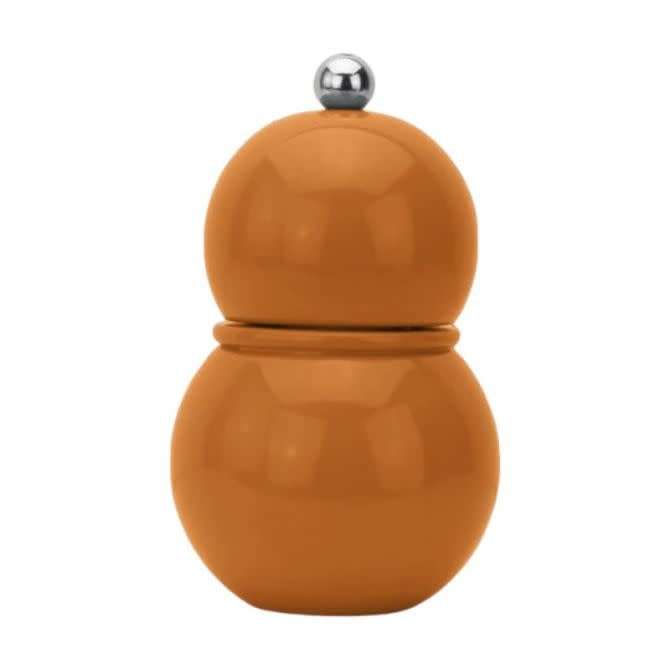 Chubbie Wood Lacquer Salt or Pepper Mill Grinder | 4.75in Orange