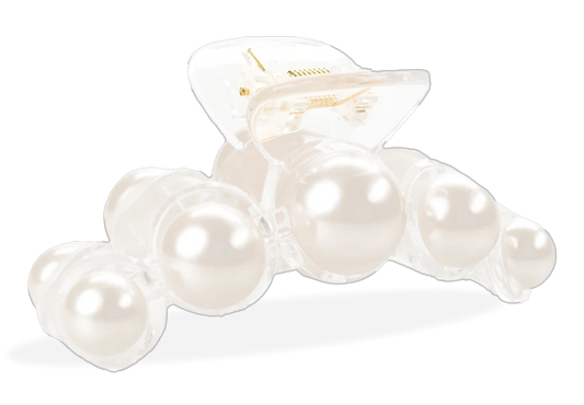 Audrey Pearl Clip | 6in White