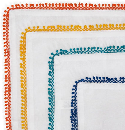 Colorful Lace Trim Napkin Set of 4