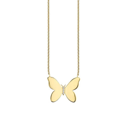 Butterfly With Pave Center Necklace