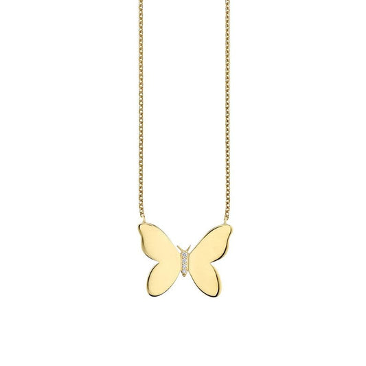 Butterfly With Pave Center Necklace