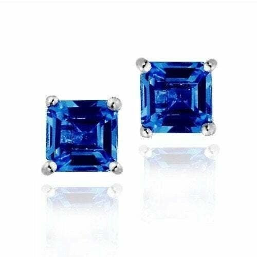 LC Sapphire Sterling Silver Earring Stud