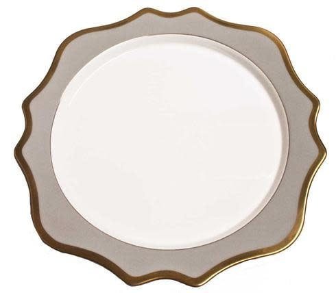 Anna Weatherley Anna's Palette Chargers | 12in Grey + Gold