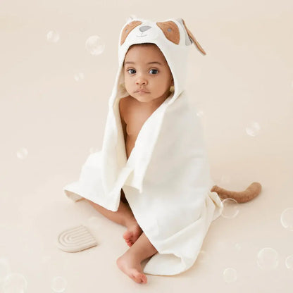 Hooded Baby Bath Wrap | Brown Puppy