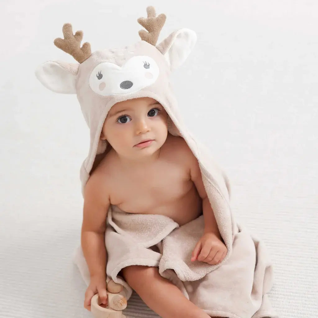 Hooded Baby Bath Wrap| Taupe Fawn
