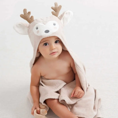 Hooded Baby Bath Wrap| Taupe Fawn