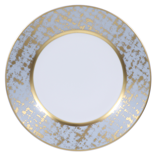 Royal Limoges Tweed Grey + Gold Dessert Plate | 8.5in
