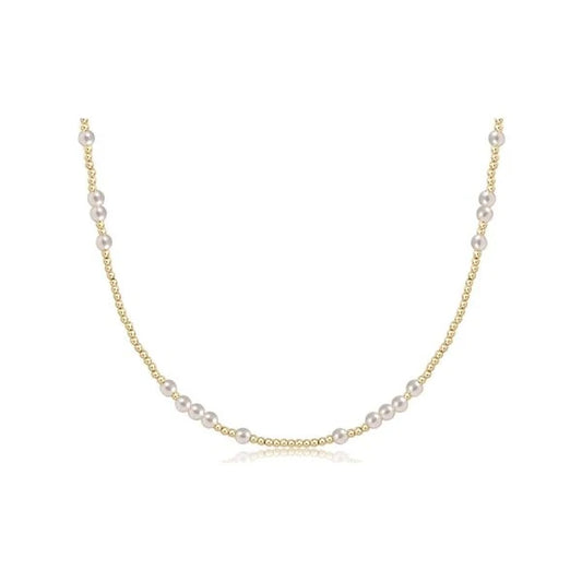eNewton Hope Unwritten Pearl 4mm Choker Necklace | 15in