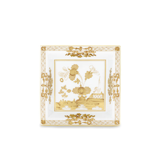 Ginori 1735 Oriente Italiano Square Vide Poche Change Tray | Aurum 9.65in
