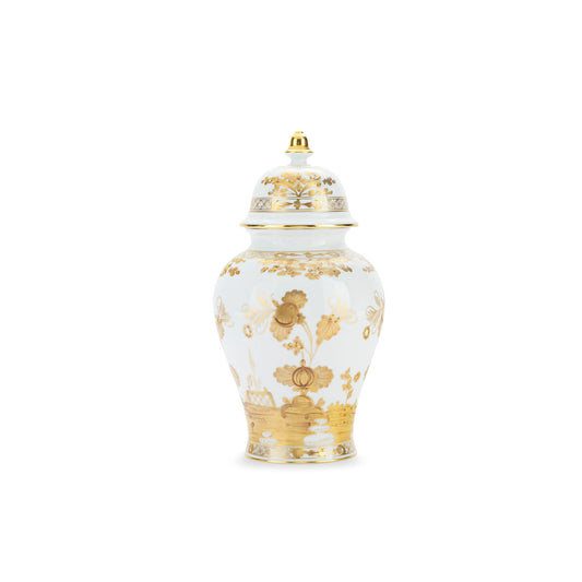 Ginori 1735 Oriente Italiano Potiche Vase with Lid | Aurum 15in