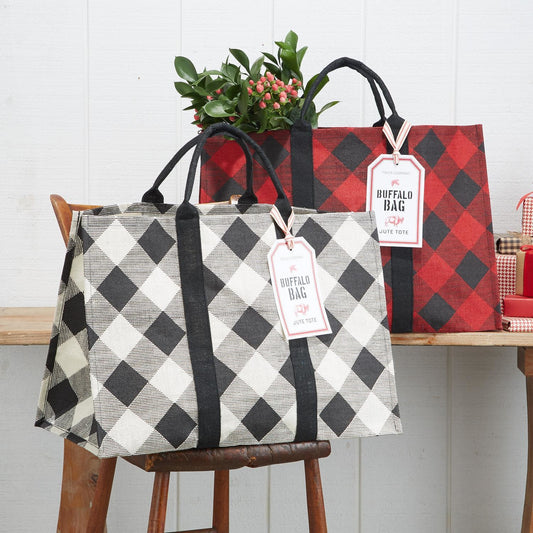 Oversized Plaid Tote