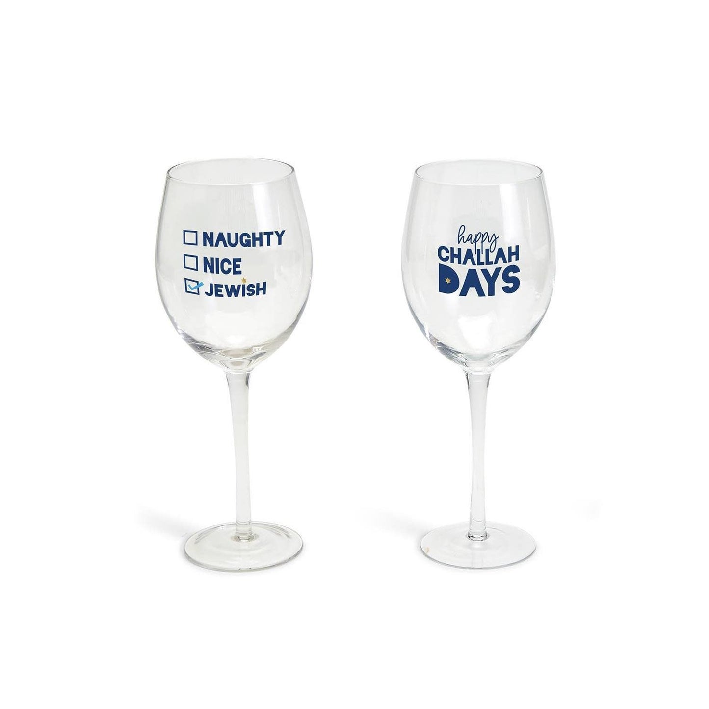 Hanukkah Wine Glass - Assorted