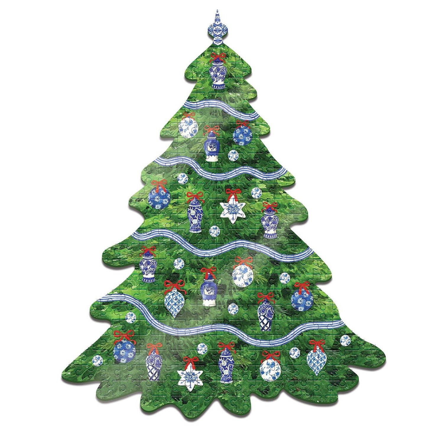 Blue & White Christmas Tree Puzzle 500 Pc