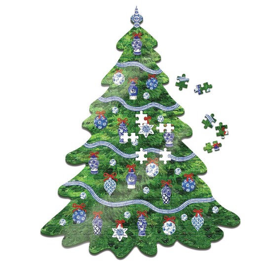 Blue & White Christmas Tree Puzzle 500 Pc