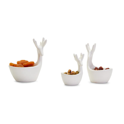 White Deer Bowl Set/3