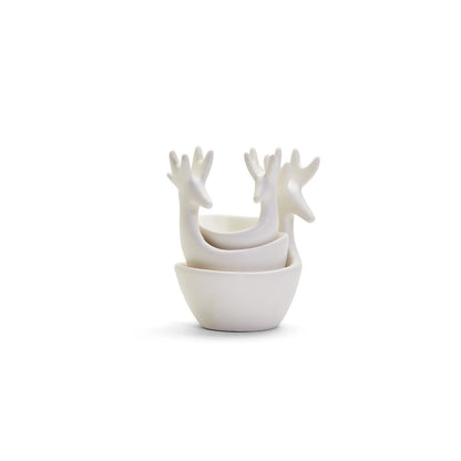 White Deer Bowl Set/3