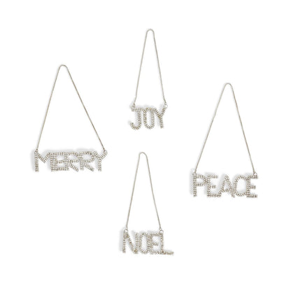 Rhinstone Word Ornament Assorted