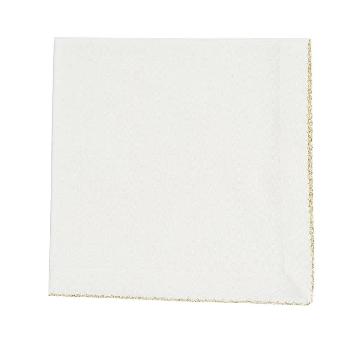 Linen Napkin 20x20 | White Gold Crochet Edge