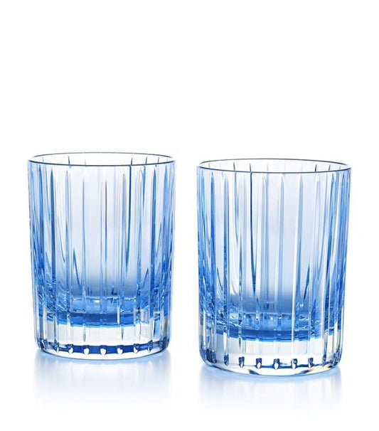 Baccarat Harmonie Tumbler Double Old Fashioned #2 Pastels Blue Set of 2 | 12oz