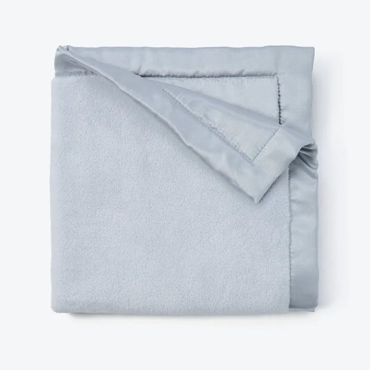 Luxury Fleece + Satin Trim Security Blanket | 20in x 20in Blue