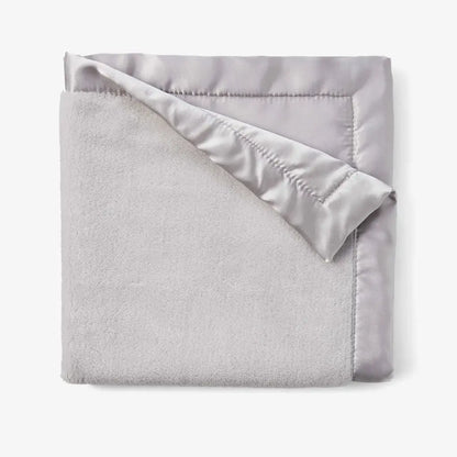 Luxury Fleece + Satin Trim Security Blanket | 20in x 20in Gray
