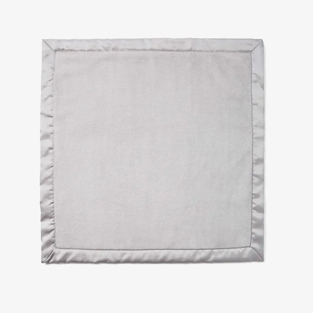 Luxury Fleece + Satin Trim Security Blanket | 20in x 20in Gray