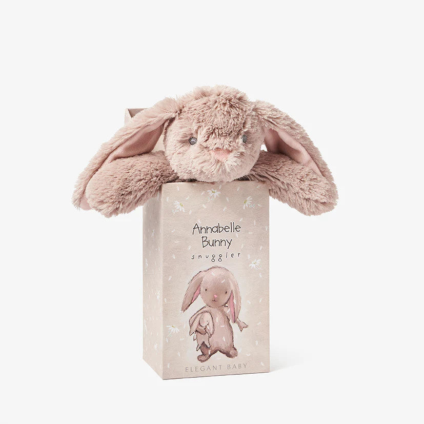 Security Blanket Snuggler Gift Box | 10in Brown Bunny
