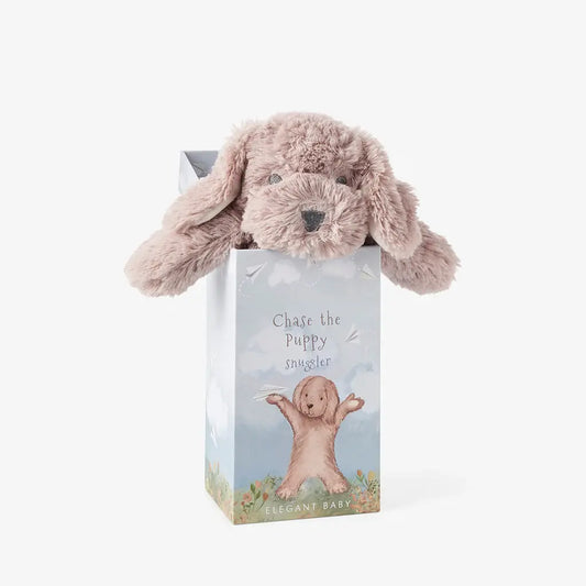 Security Blanket Snuggler Gift Box | 10in Brown Puppy