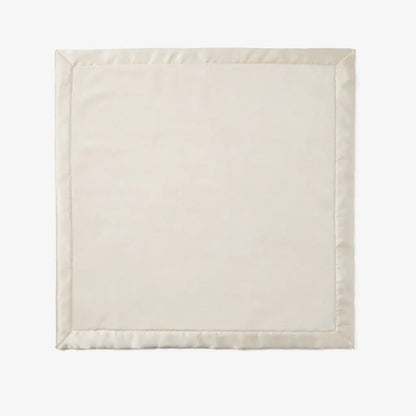 Luxury Fleece + Satin Trim Security Blanket | 20in x 20in Cream