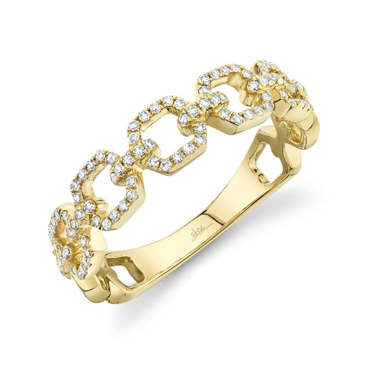 Diamond Link Ring | 14k Yellow Gold .22c
