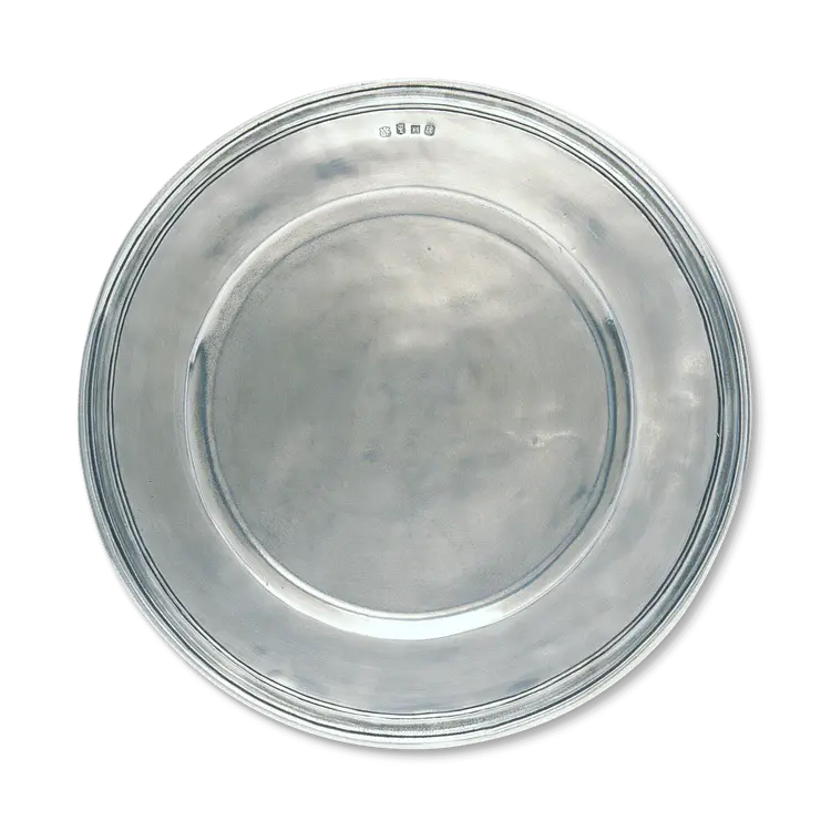 Match Pewter Scribed Rim Charger | Large 13.4in