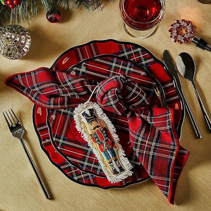 Tartan Melamine Dessert Plates Set of 4