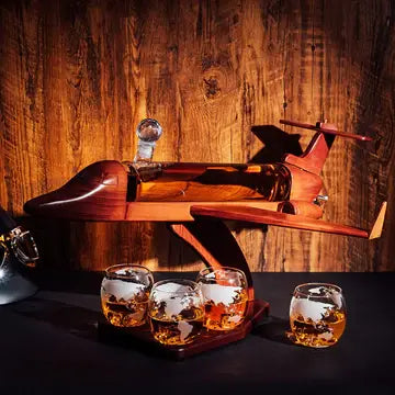 Jet Airplane Whiskey Decanter + Glass Set | 34oz