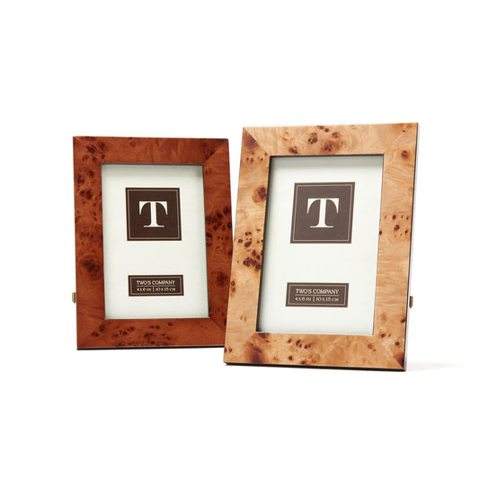 4x6 Burled Wood Picture Frame Assorted