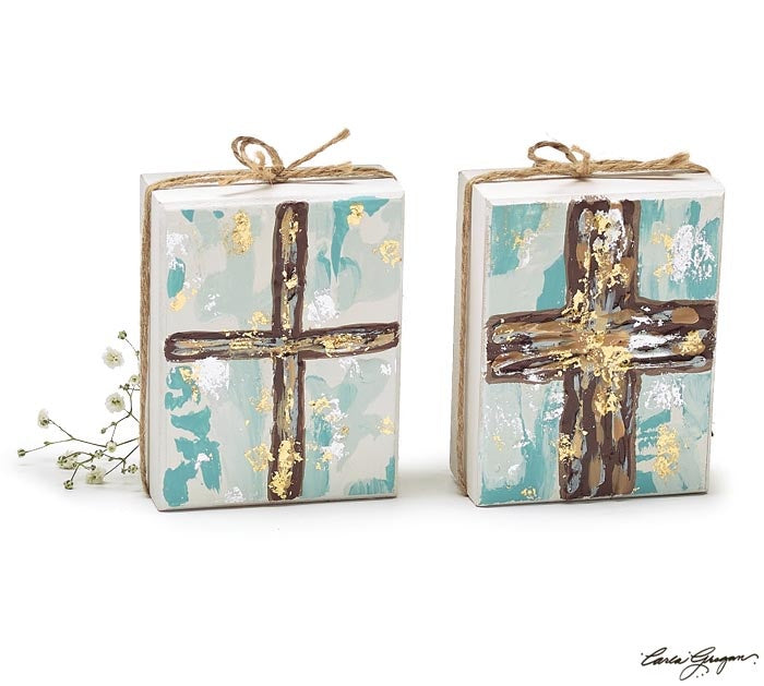 Wood Block Cross Art