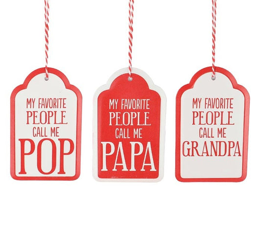 My Favorite People Tag Grandparents Ornament