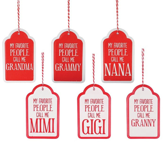 Favorite People Tag Grandparents Ornament